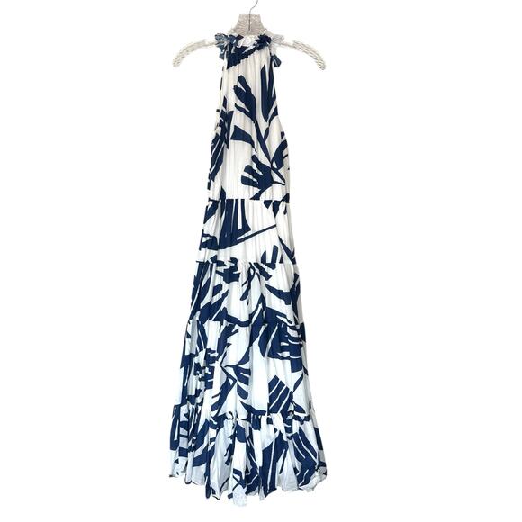 Willa Story Blue White Flowy Whimsical Tiered Broomstick Maxi Dress Size XS - Picture 7 of 11